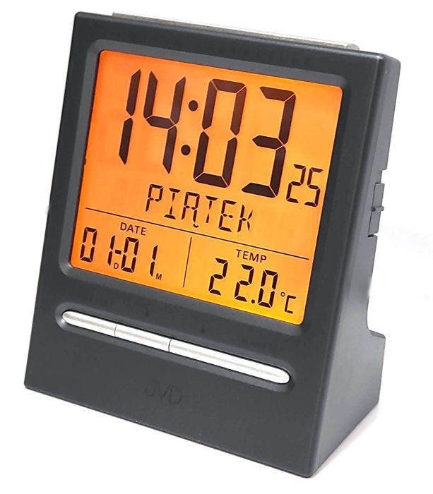 Budzik JVD RB9299.2 dni tygodnia PL Termometr DCF77 Dwa Alarmy