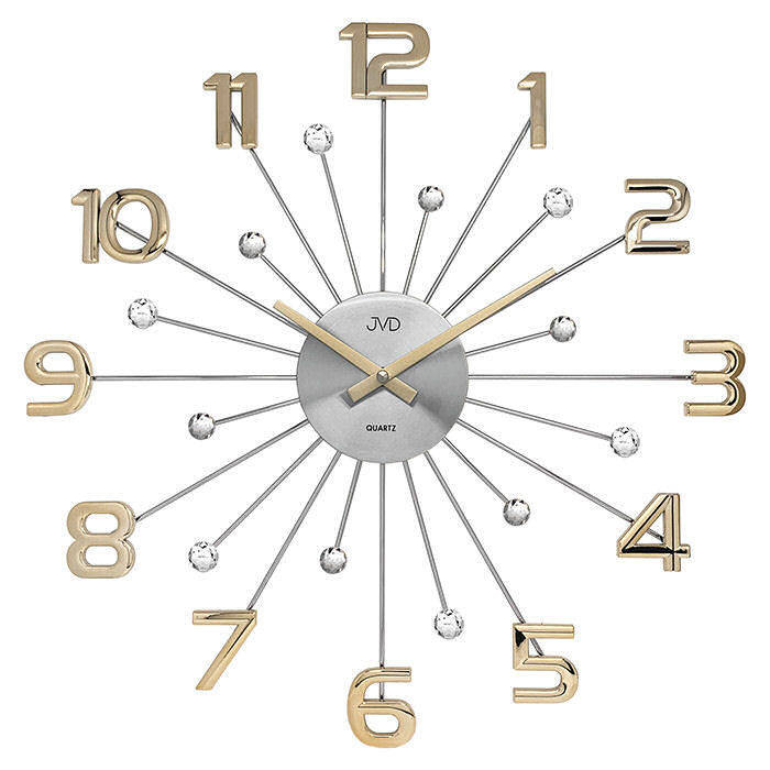 JVD Zegar ścienny HT109.2 z kryształkami średnica 49 cm uniwersalny 10543-uniw
