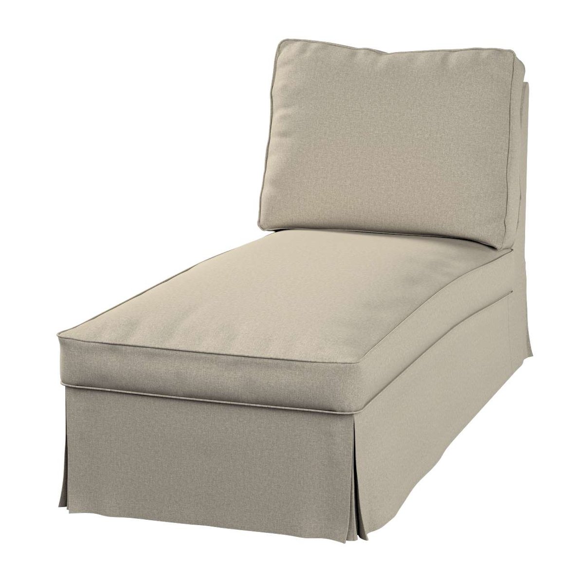 Pokrowiec na szezlong/ leżankę Ektorp wolnostojący prosty tył, szaro-beżowy, 63 x 166 x 73 cm, Amsterdam