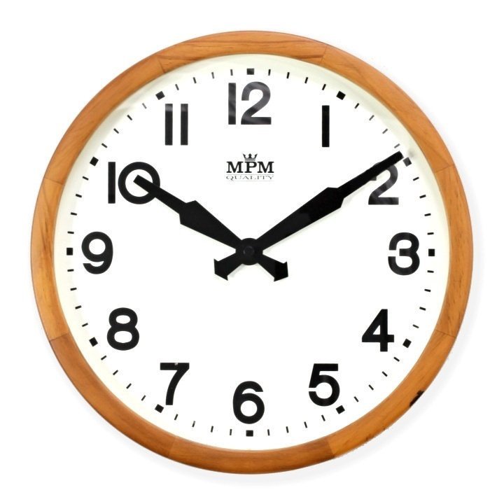 MPM Quality Czytelny drewniany zegar ścienny E07.3661.5000 Czytelny drewniany zegar ścienny E07.3661.5000