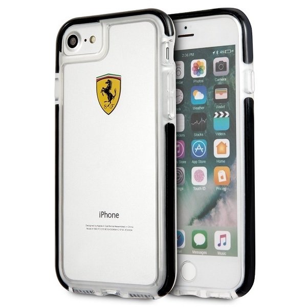 Ferrari Etui Hard do iPhone 7 FEGLHCP7BK czarne-transparentne ORG002675