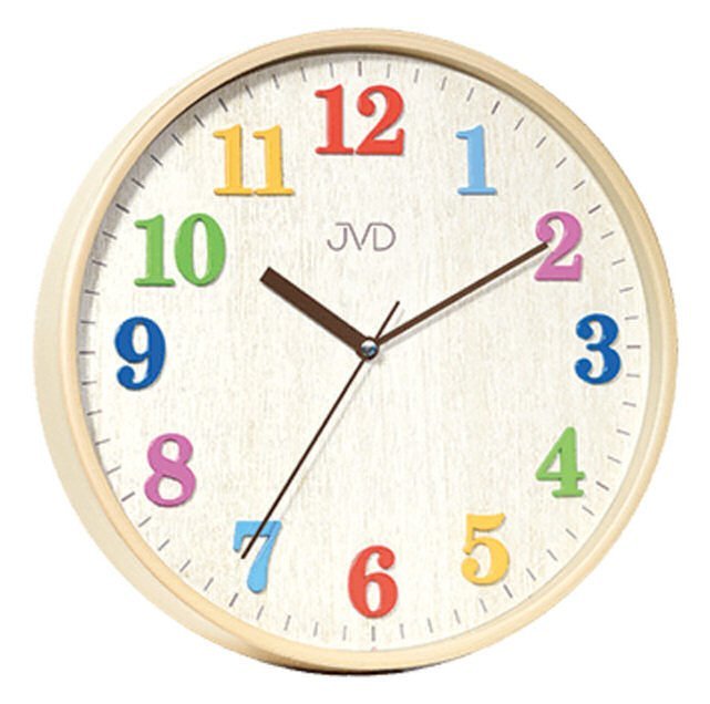 JVD Zegar ścienny HA49.1 Kolorowy, cichy - odcienie brązowego wielokolorowy