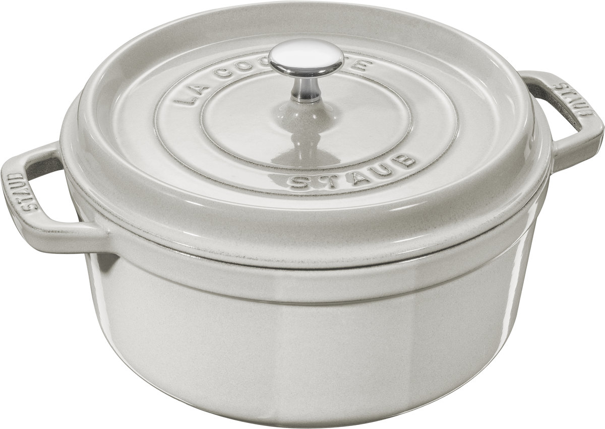 Staub Garnek żeliwny okrągły La Cocotte 3,8 L biała trufla 40501-412-0