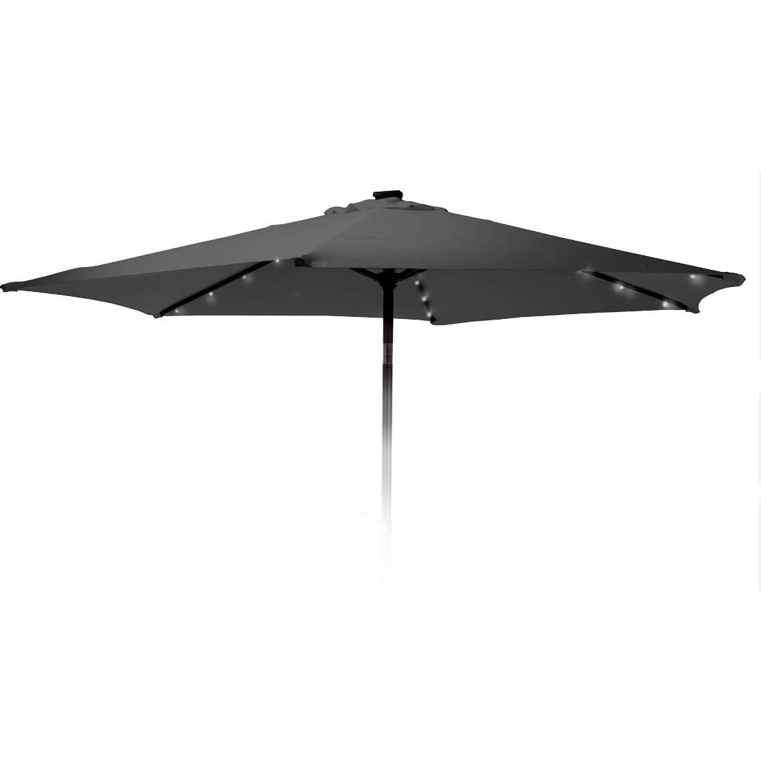 Parasol ogrodowy z lampkami solarnymi LED 270 cm ciemnoszary FD1000310