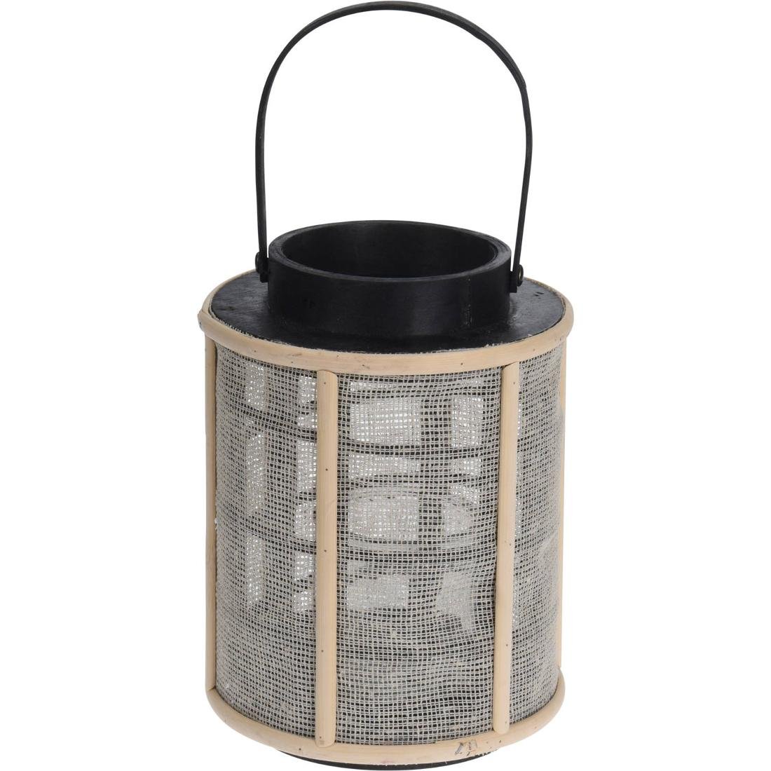 Lampion bambusowy z metalowym korpusem 17 x 22 cm HZ1911510