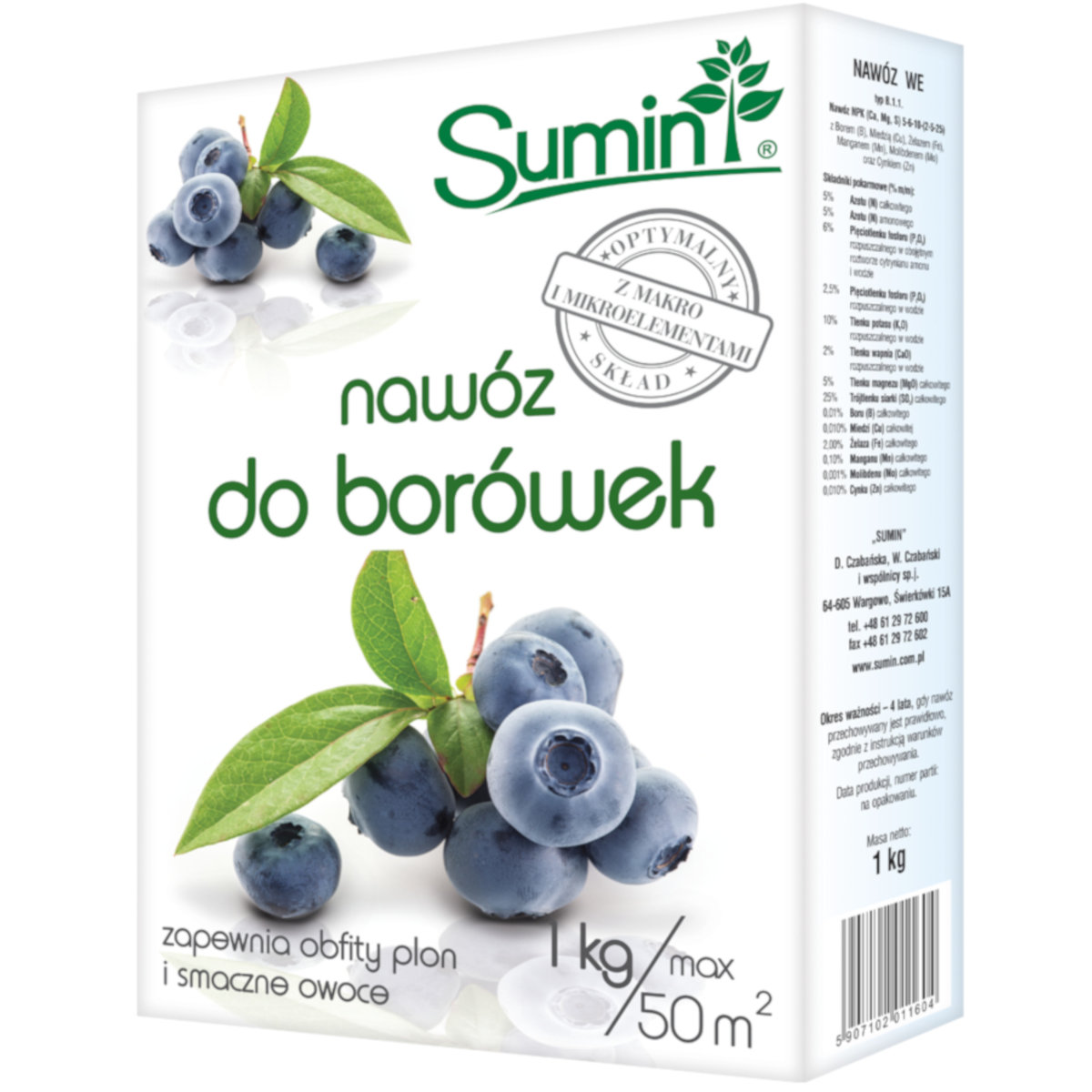 Sumin Nawóz Borówek I Roślin Kwaśnolubnych 1 Kg