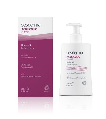 SesDerma Acglicolic Classic Body ujędrniające mleczko do ciała z efektem peelingu Nanotech 10% Glycolic Acid 200 ml