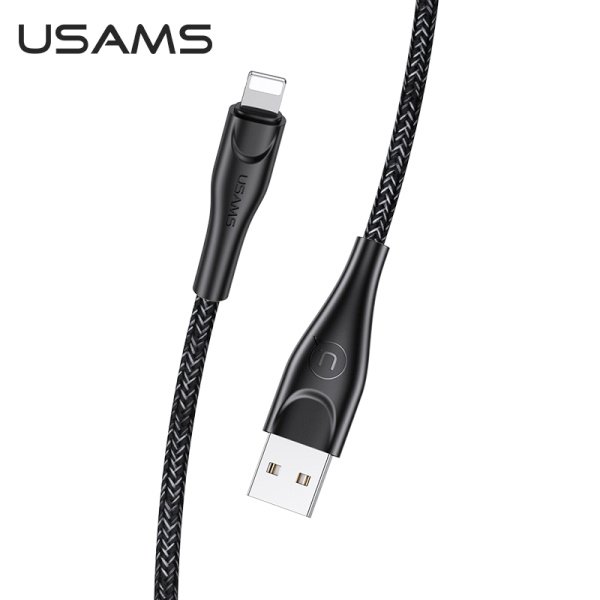 USAMS Kabel pleciony U41 lightning 3m 2A czarny