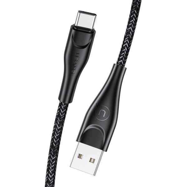 USAMS Kabel pleciony U41 USB-C 1m 2A czarny/black SJ392USB01 (US-SJ392)