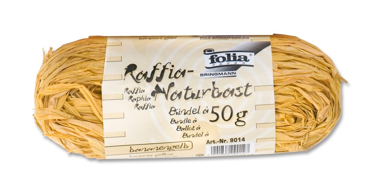 folia Folia 9014 Raffia-Naturbast, 50 G, bananowy żółty 9014