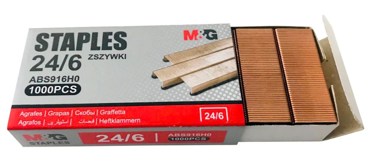 M&G Zszywki miedziowane 24/6 1000szt