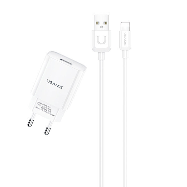 USAMS Ładowarka sieciowa 1xUSB T21 Lightning 2,1A USA000447