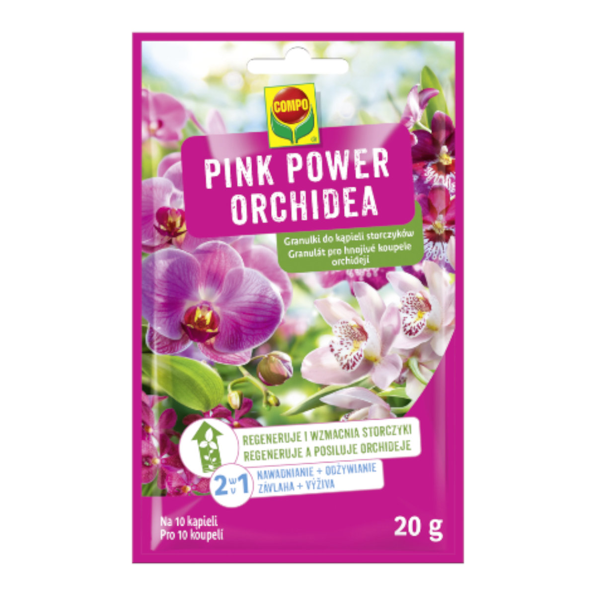 Zdjęcia - Pozostałe narzędzia ogrodnicze Granulki do kąpieli storczyków Pink Power Orchidea 20 g COMPO