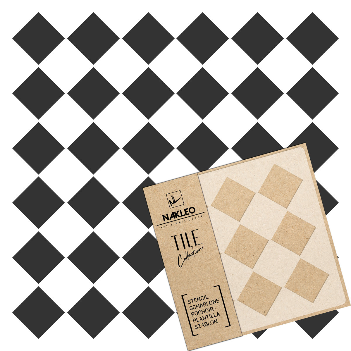 Nakleo szablon malarski // płytki - kafelki // CARREAU - 10x10cm