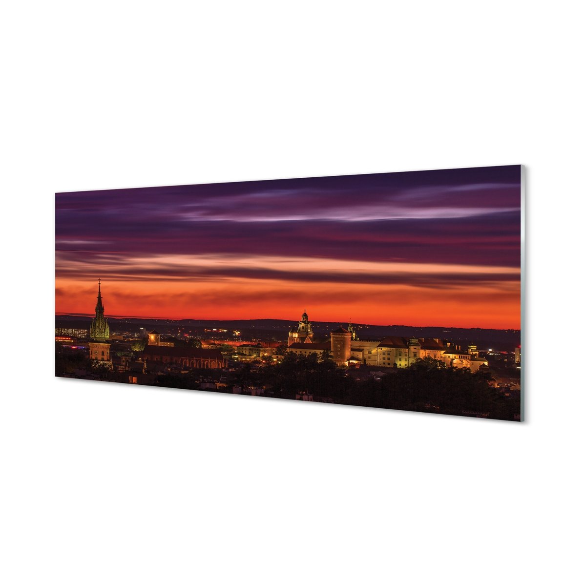 Panel między szafki Kraków Panorama noc 125x50 cm