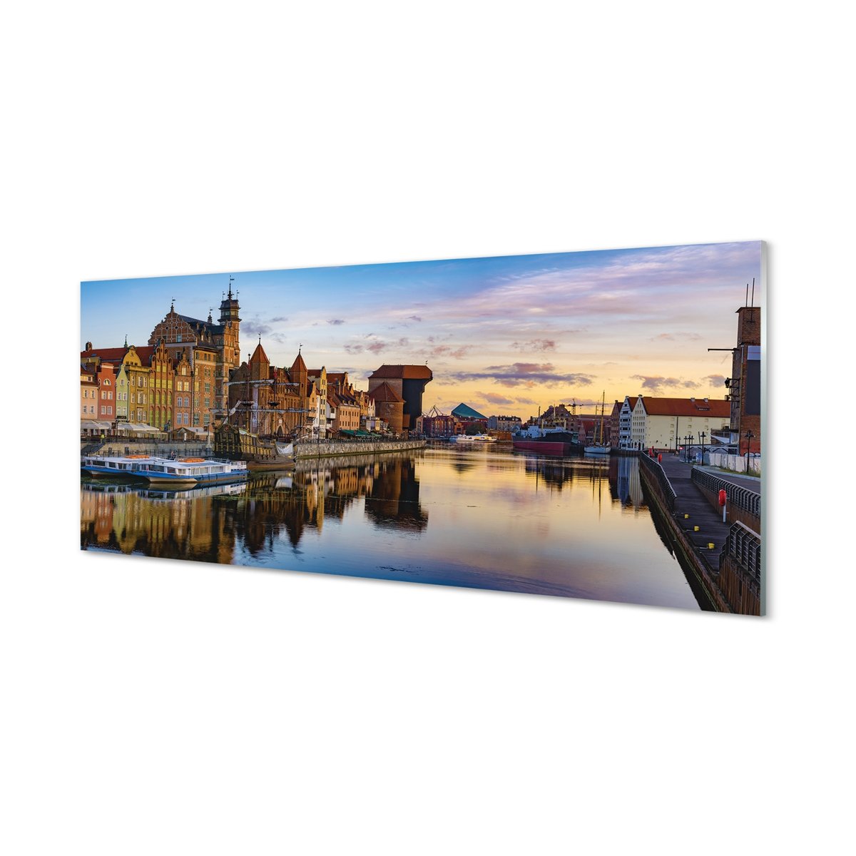 Panel ochronny do kuchni Gdańsk Port rzeka 125x50 cm