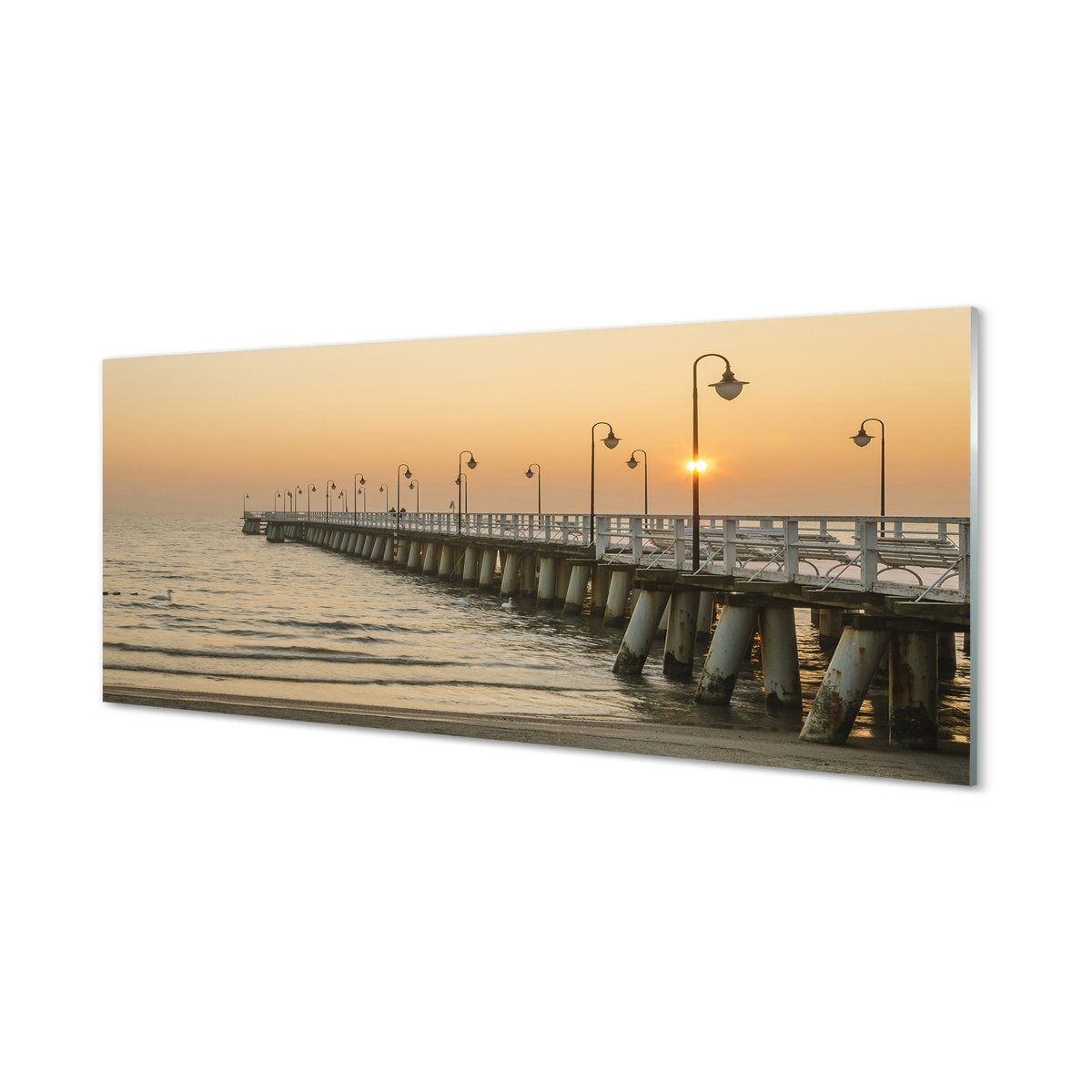 Szklany panel kuchenny Gdańsk Morze molo 125x50 cm