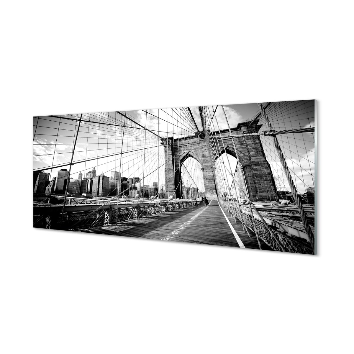 Szklany panel ochronny + klej Most wieżowce 125x50 cm