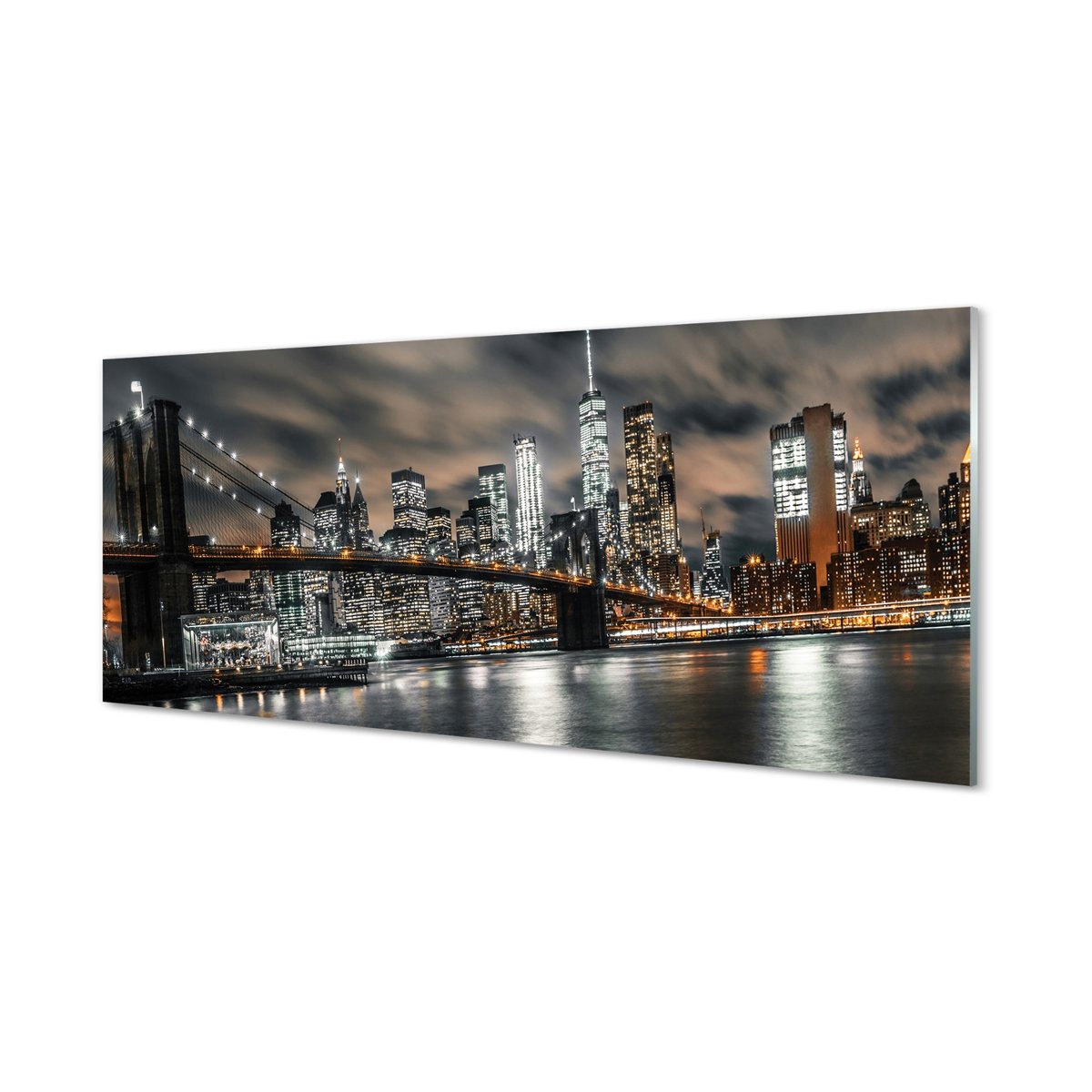 Płyta szklana dekor +klej Most noc panorama 125x50 cm