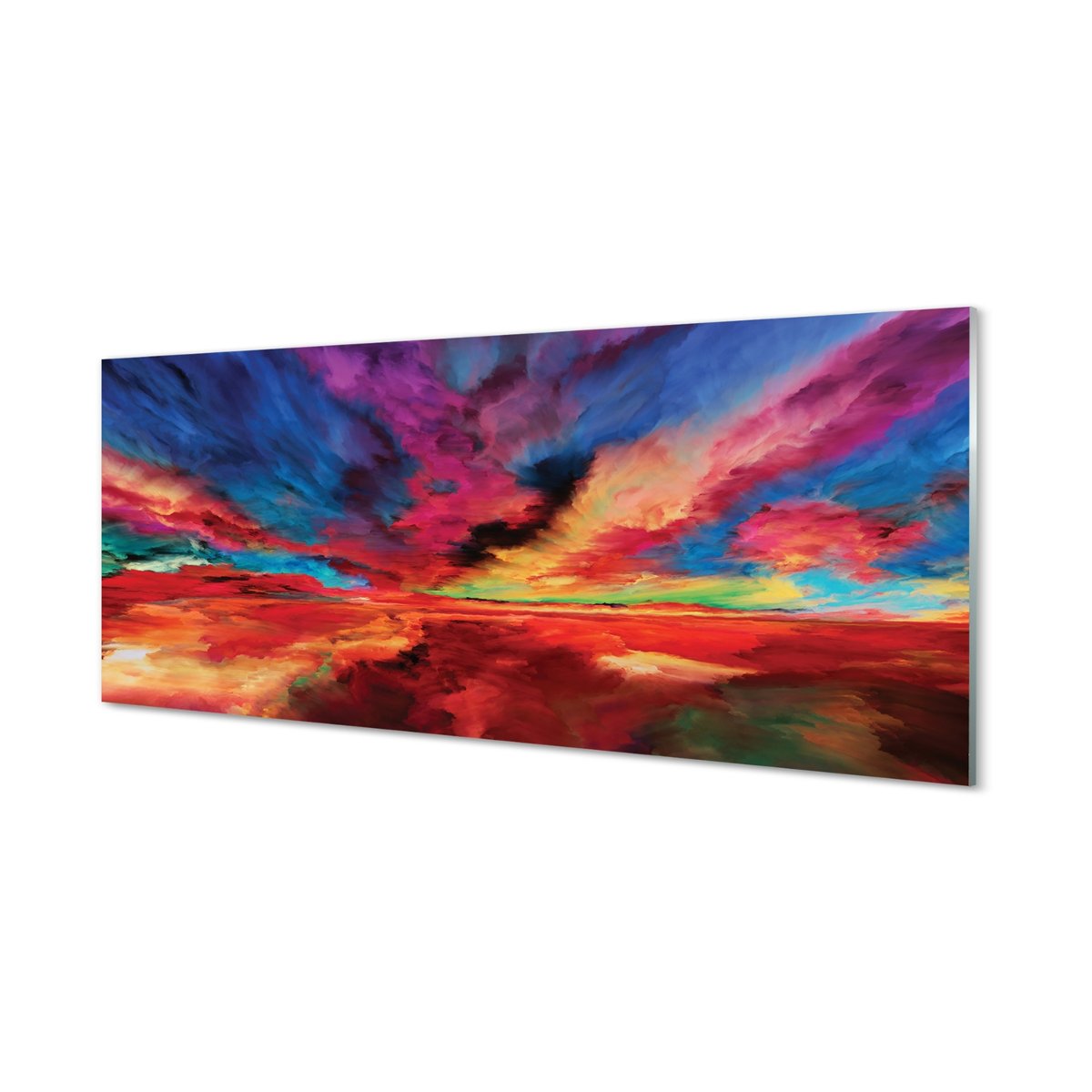 Płyta szklana dekor +klej Kolorowe fraktale 125x50 cm