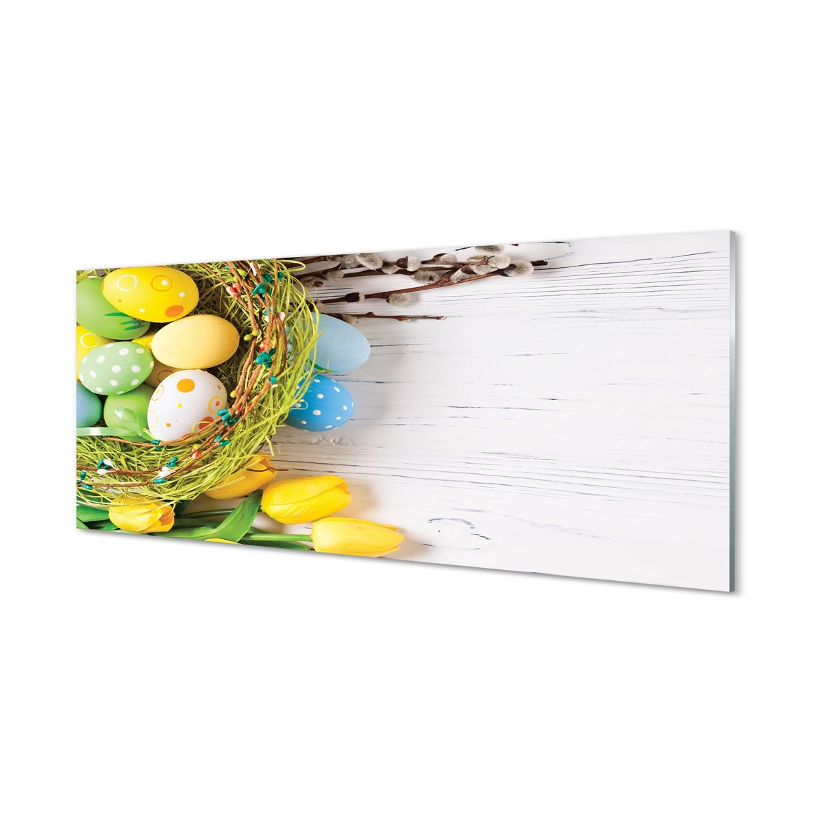 Ścienny panel kuchenny Jajka bazie tulipany 125x50 cm