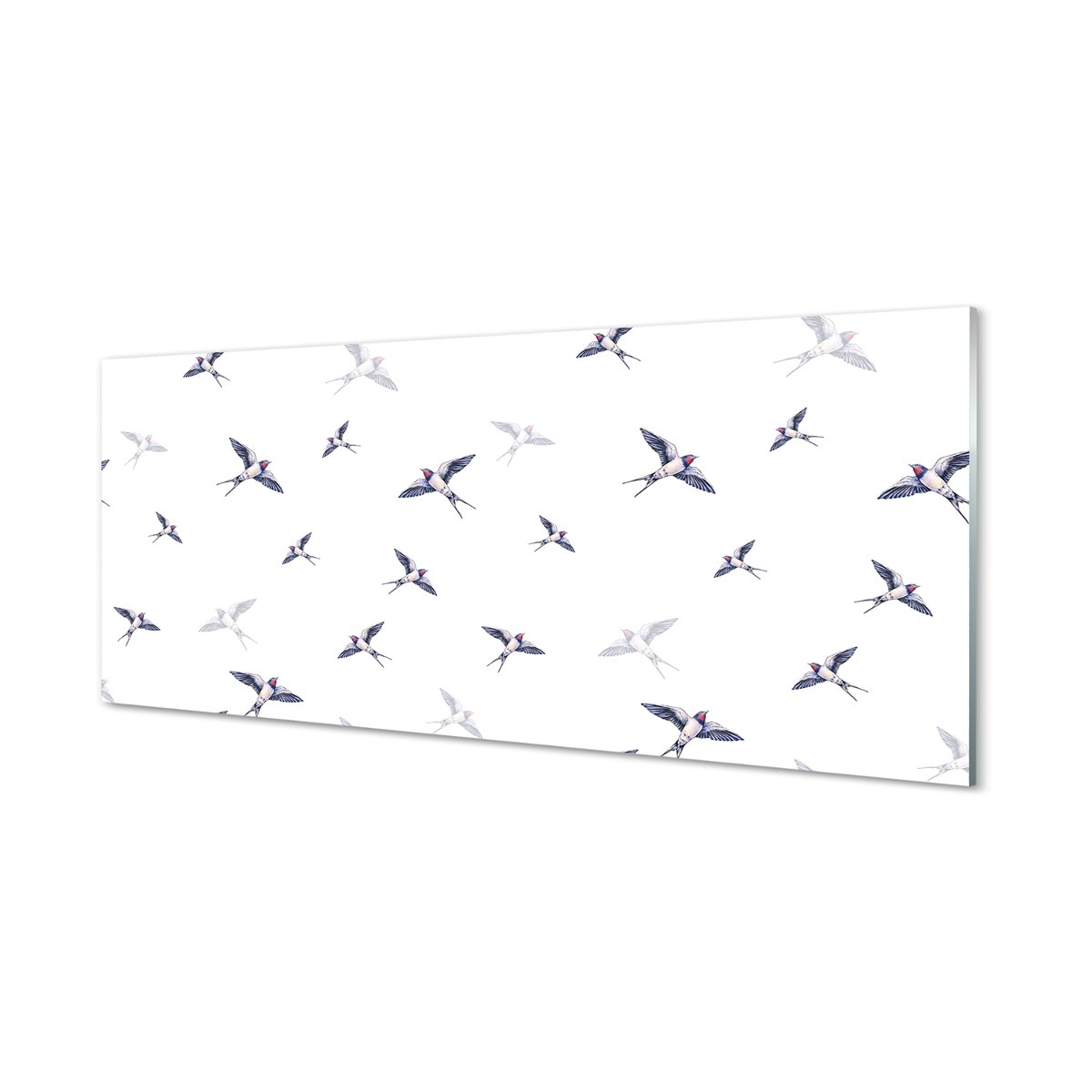 Panel szklany między meble Ptaki z kwiatami 125x50 cm