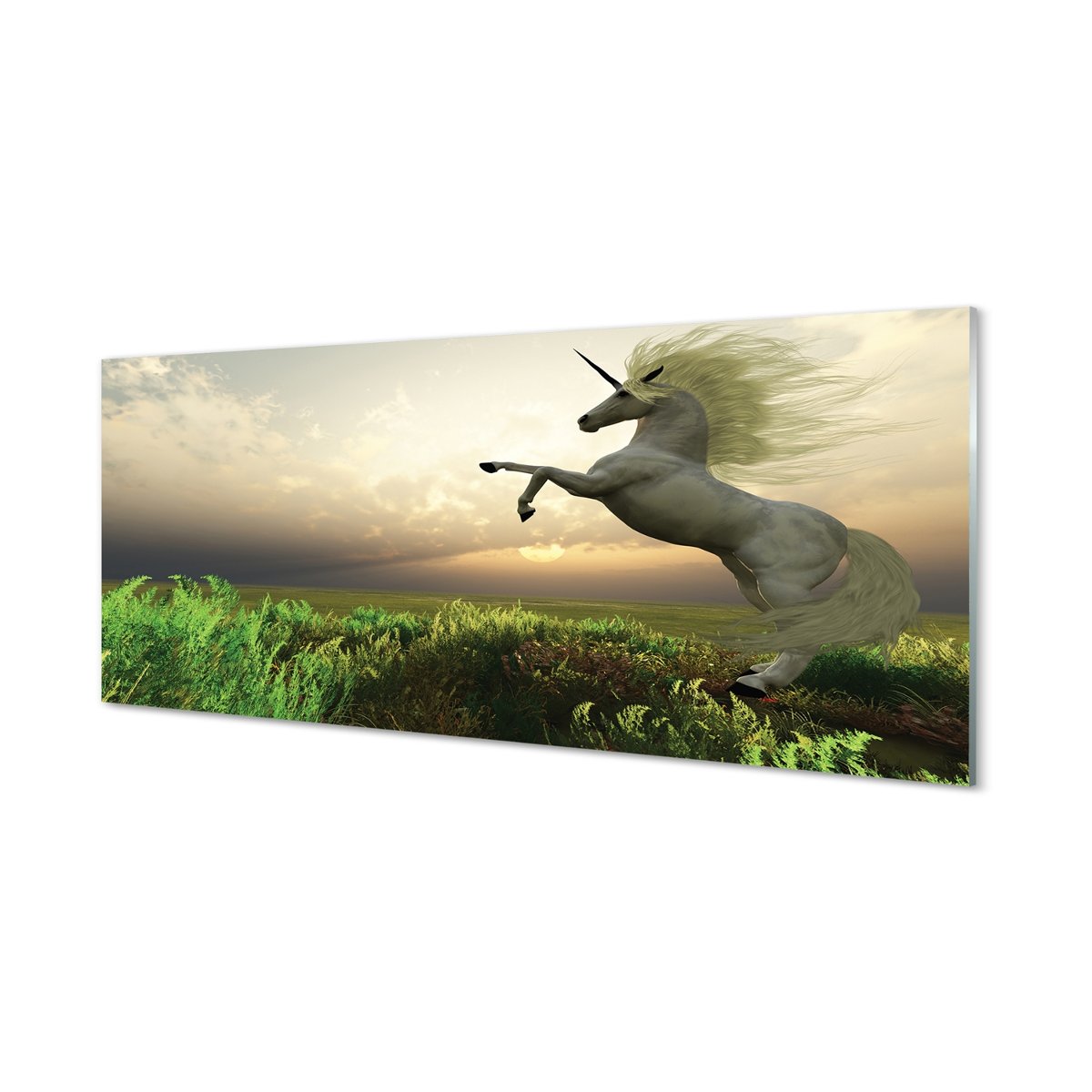 Nowoczesny panel szklany Jednorożec pole 125x50 cm