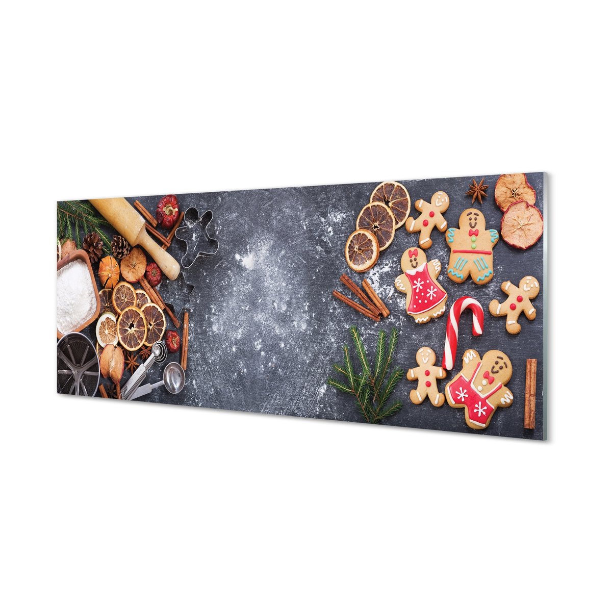 Panel szkło do kuchni Święta pierniki mąka 125x50 cm
