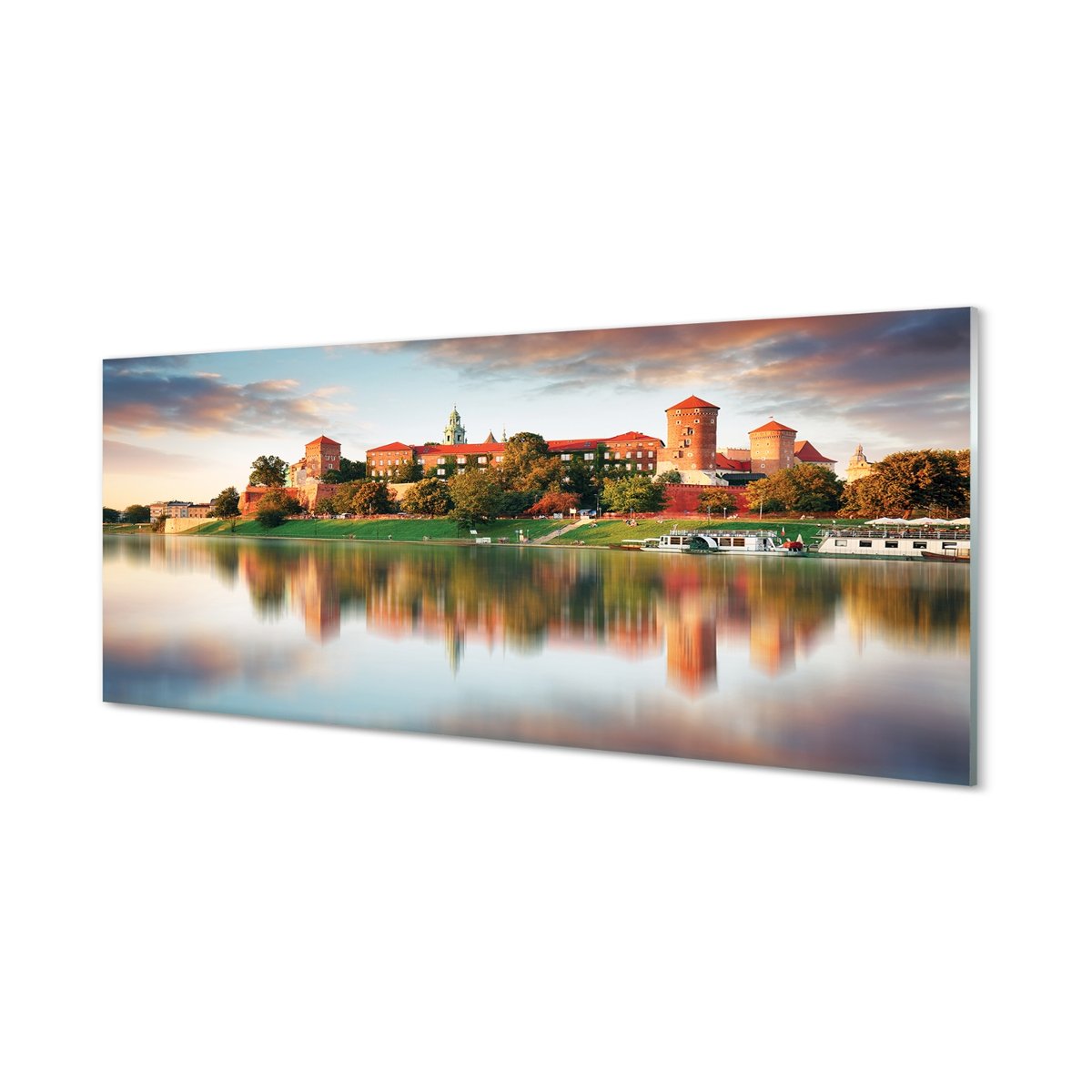 Panel szkło za indukcję Kraków Zamek rzeka 125x50 cm