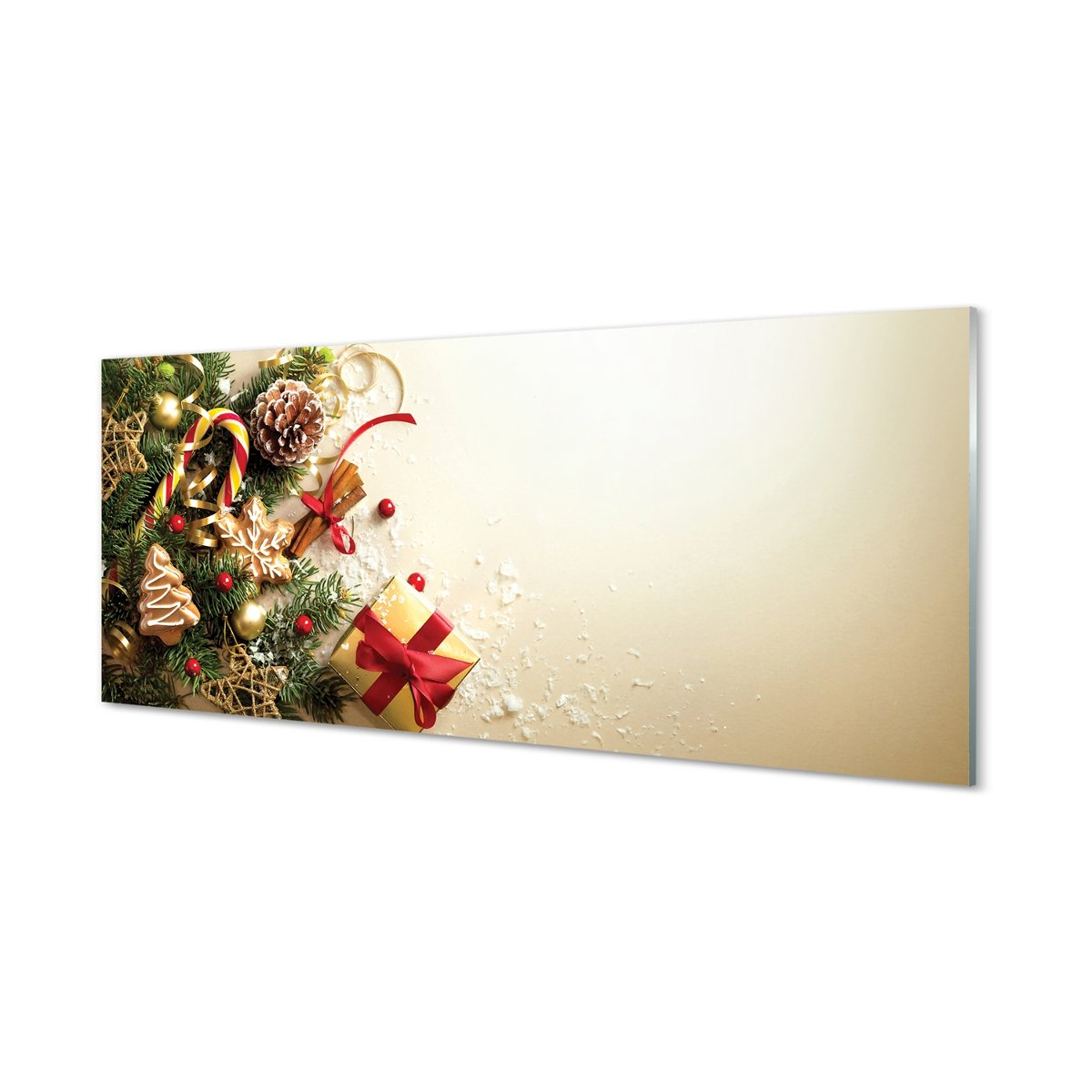 Nowoczesny panel szklany Gałązki prezenty 125x50 cm