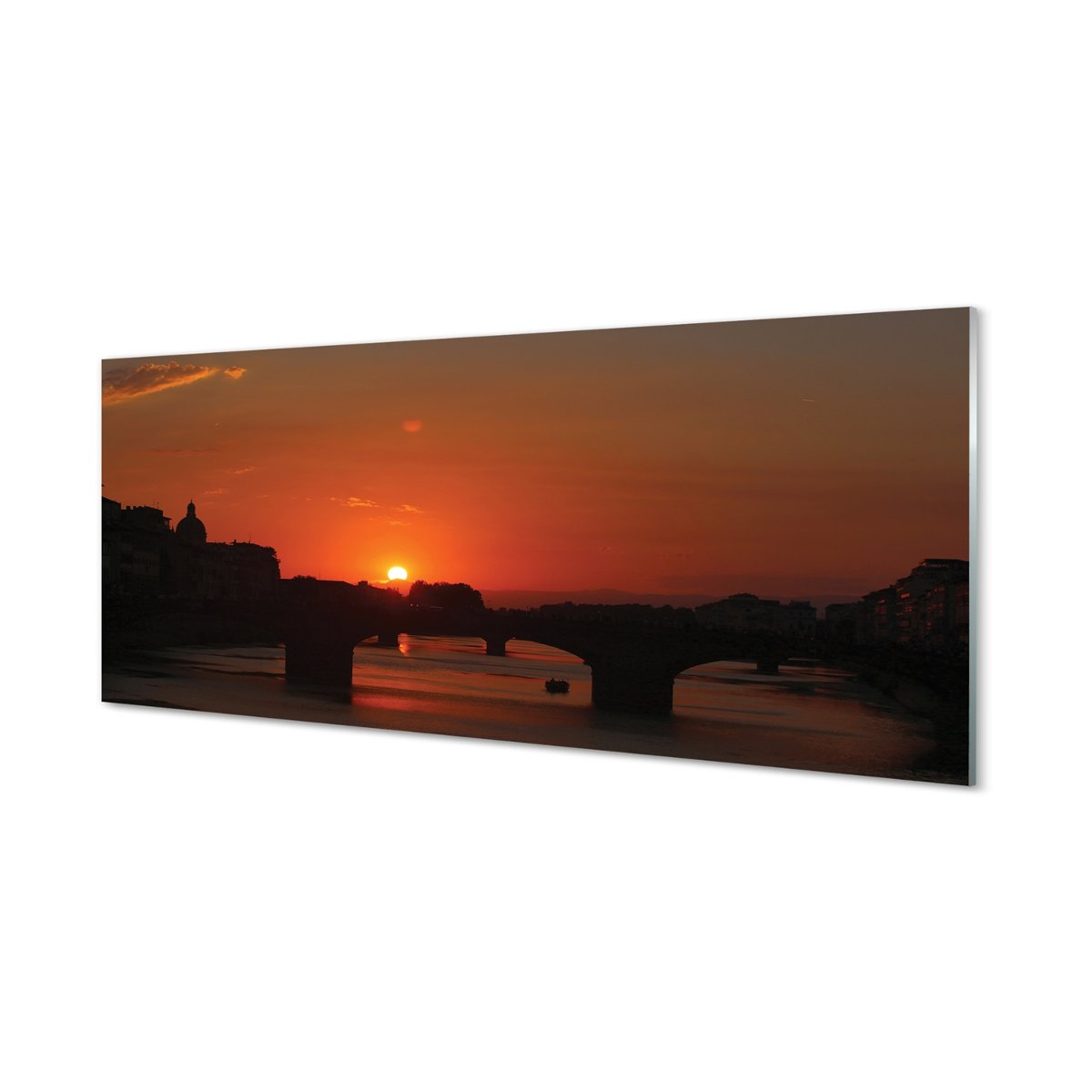 Szkło lacobel Włochy Rzeka zachód słońca 125x50 cm