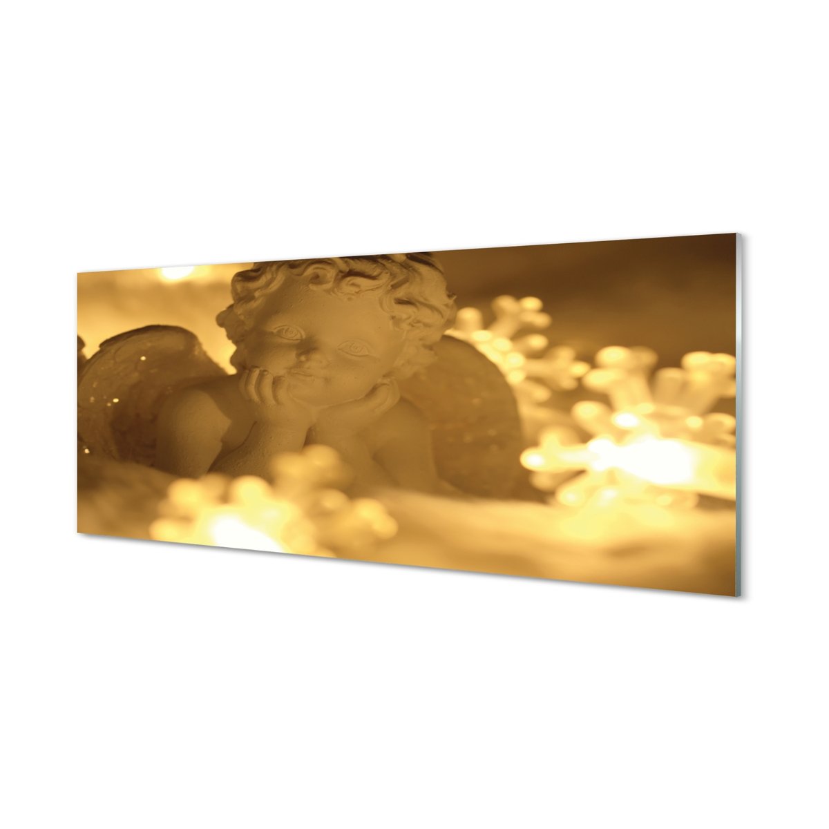 Panel szkło hartowane Leżący anioł lampki 125x50 cm