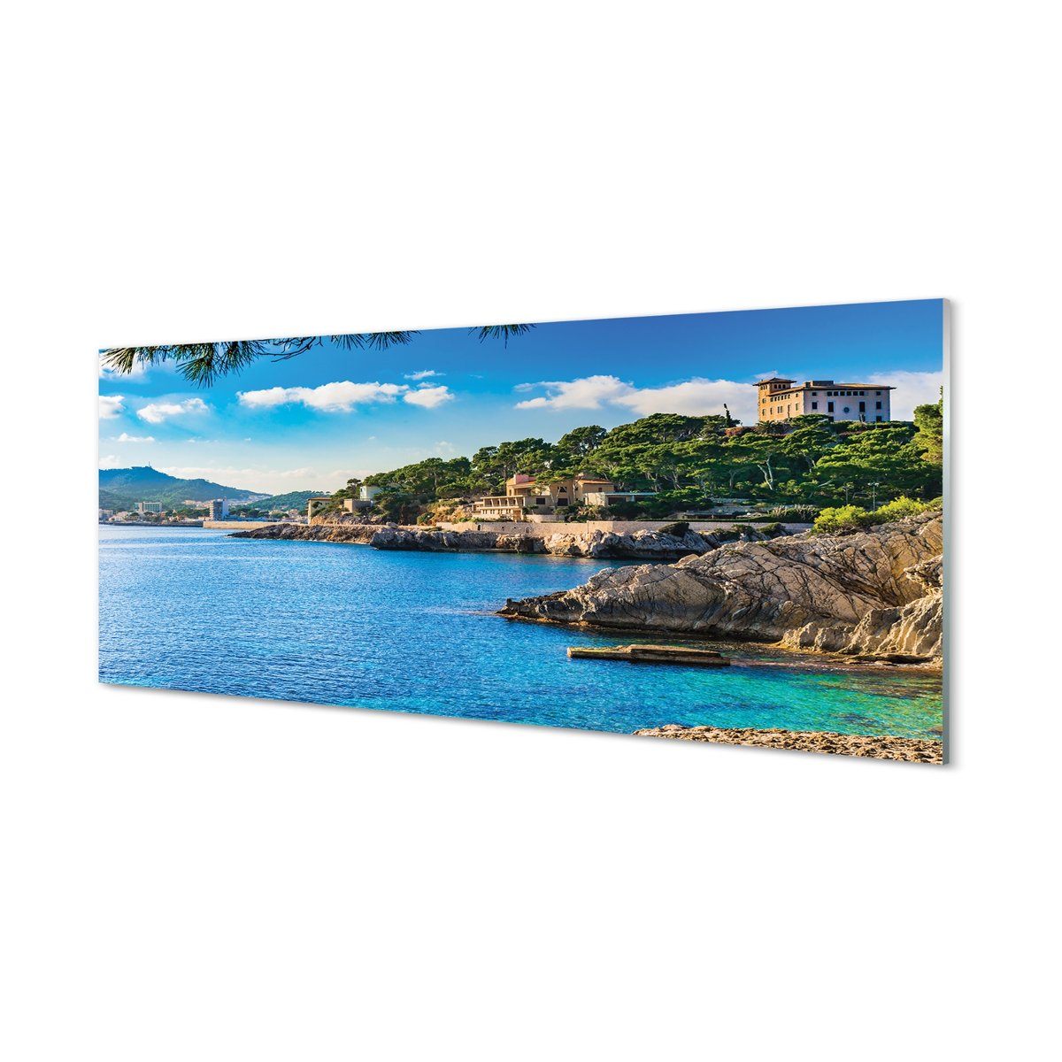 Lacobel szkło Hiszpania Morze wybrzeże góry 125x50 cm