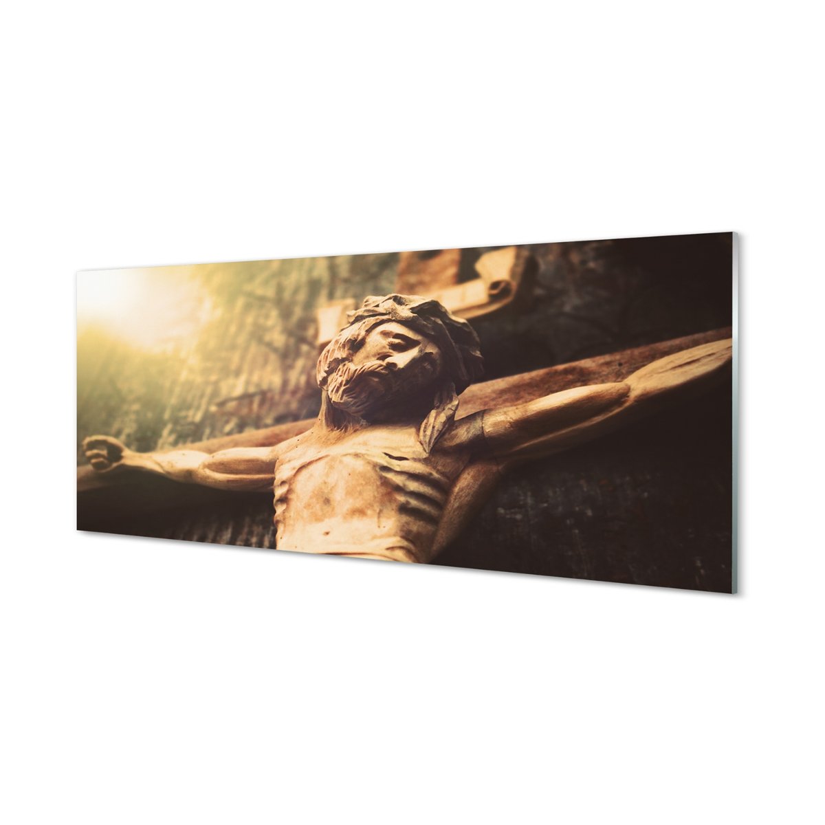 Lacobel ochronny do kuchni Jezus z drewna 125x50 cm