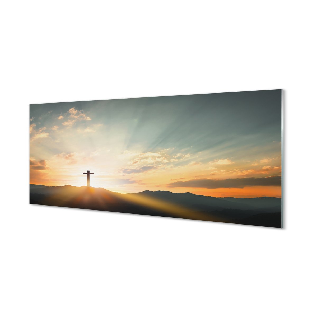 Panel szkło hartowane Krzyż słońce góry 125x50 cm