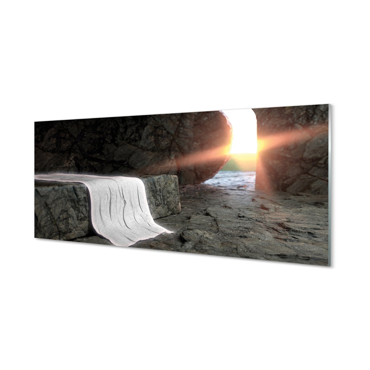 Nowoczesny lacobel z grafiką Jaskinia 125x50 cm