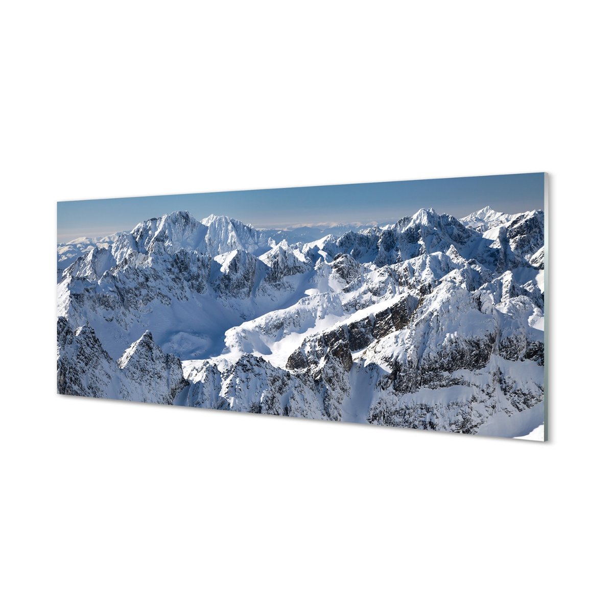 Nowoczesny panel szklany Góry zima śnieg 125x50 cm