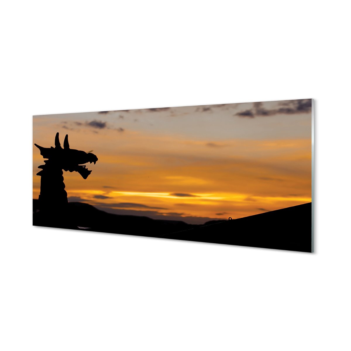 Szkło lacobel Smok zachód słońca niebo 125x50 cm
