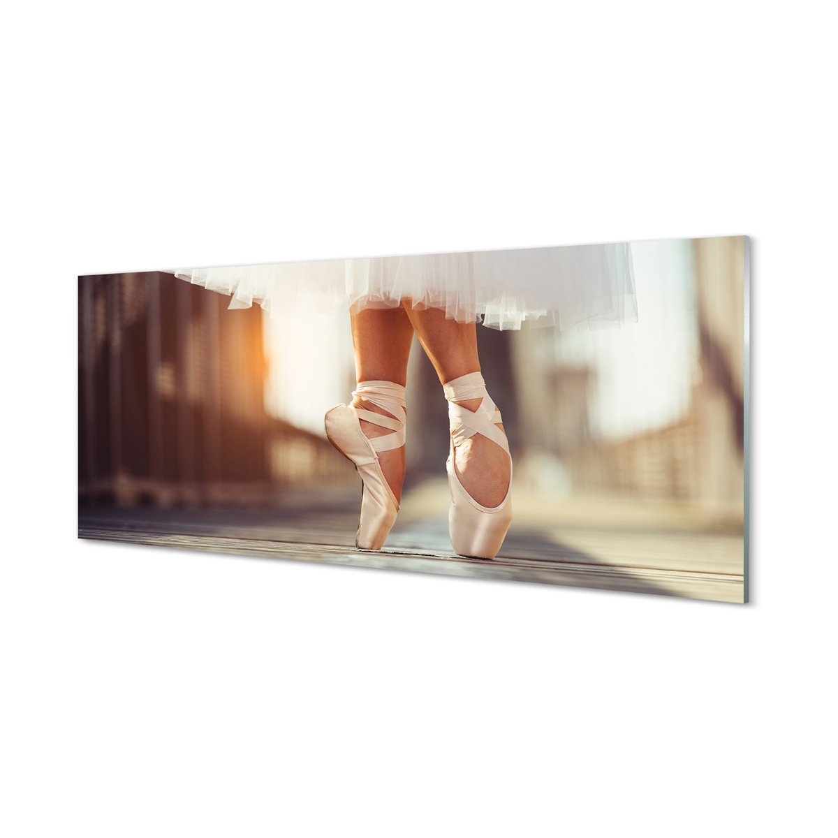 Szklany panel Białe baletki kobieta nogi 125x50 cm