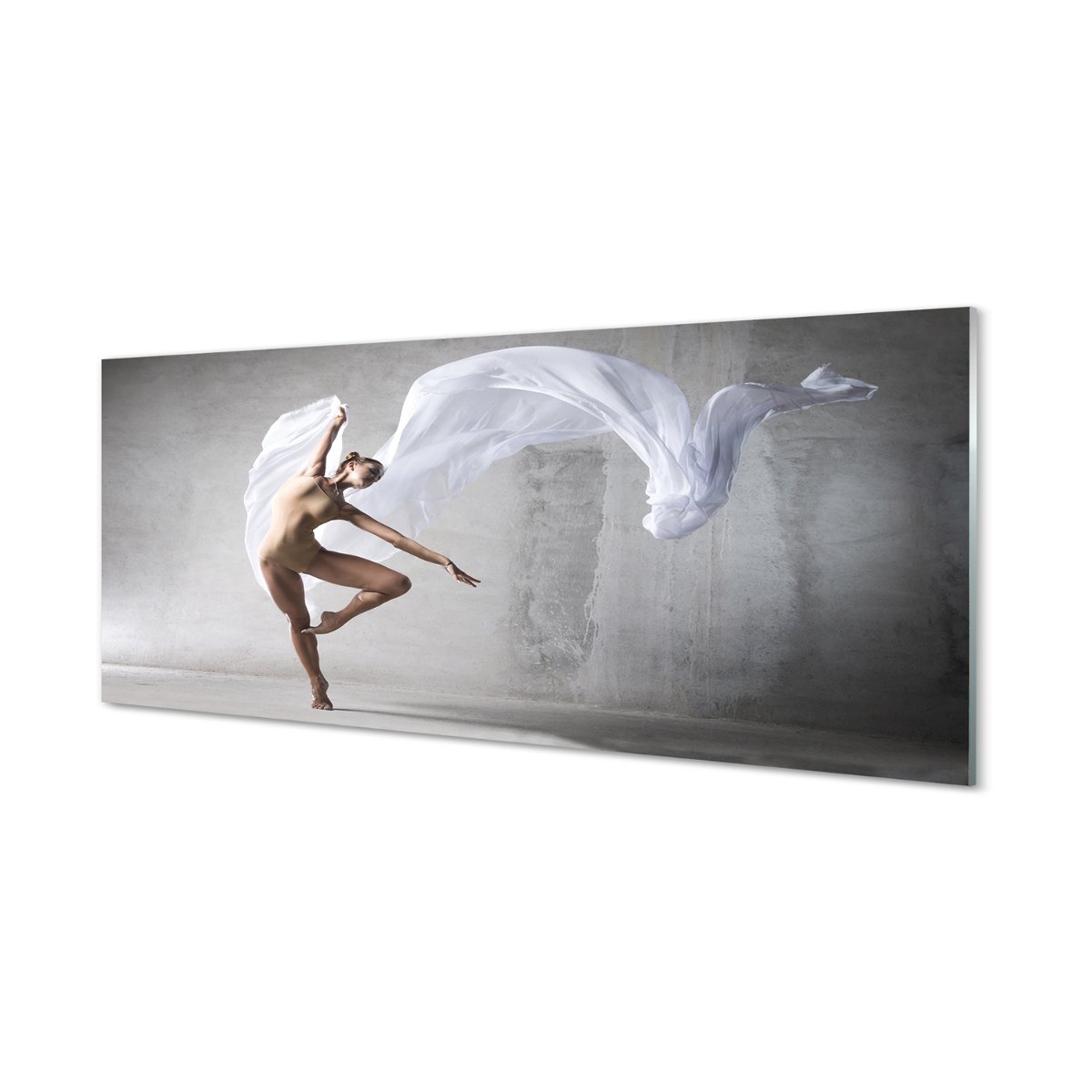 Ścienny panel Kobieta taniec biały materiał 125x50 cm