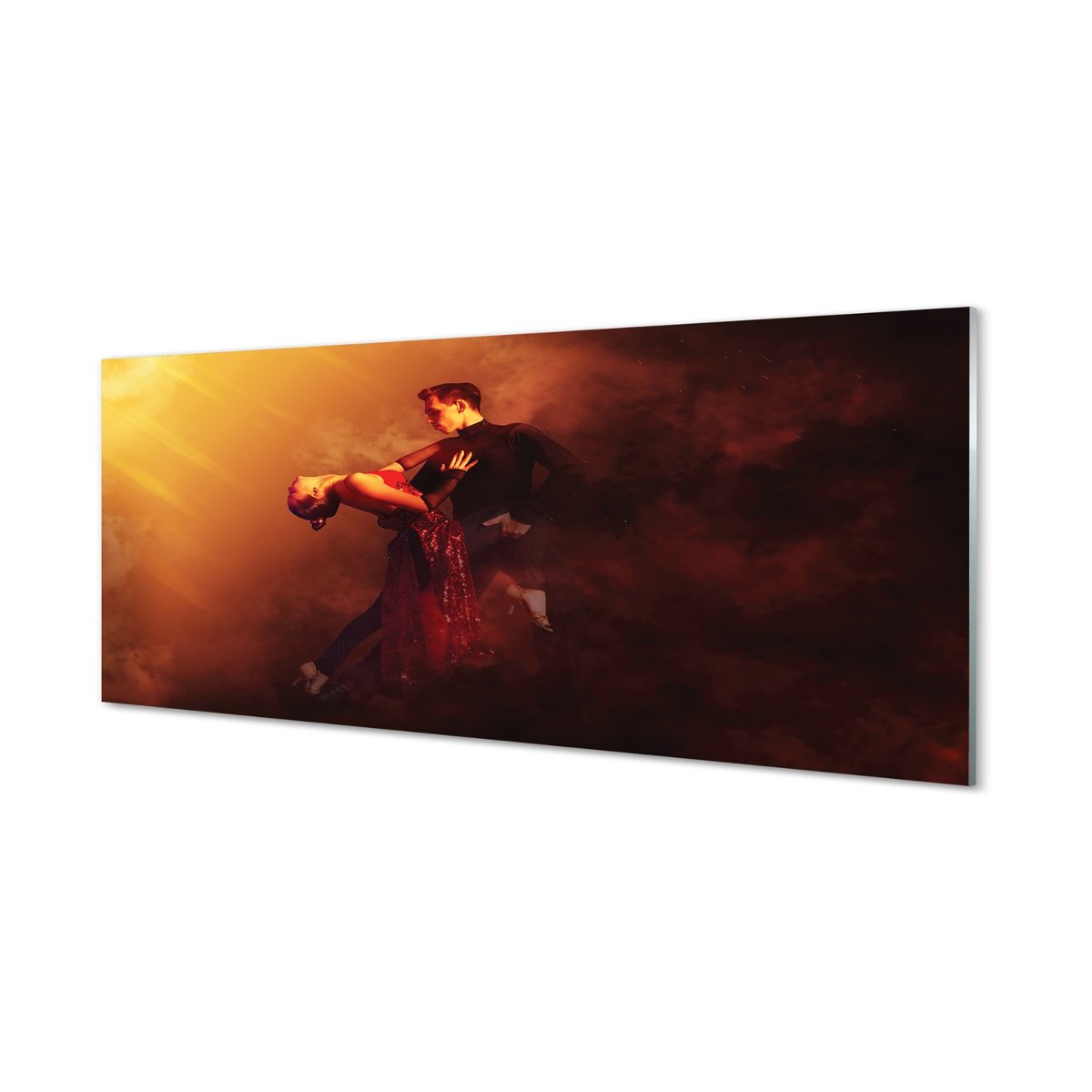 Panel szklany Ludzie taniec deszcz dym 125x50 cm