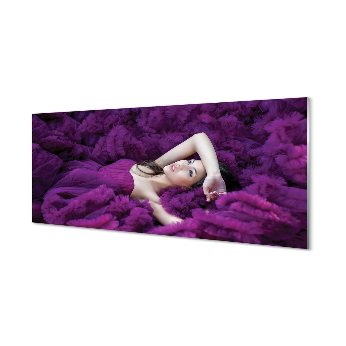 Lacobel ochronny do kuchni Kobieta fiolet 125x50 cm