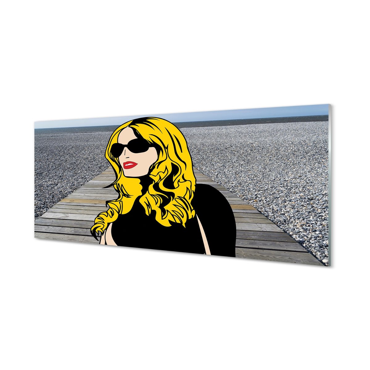 Nowoczesny panel  Kobieta czerwone usta 125x50 cm