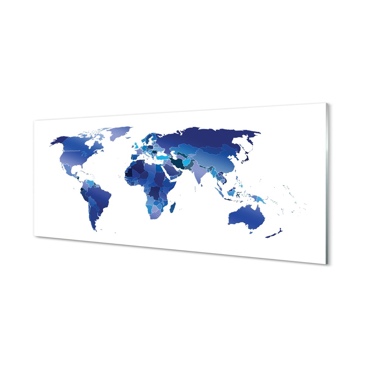 Panel ze szkła hartowanego Niebieska mapa 125x50 cm