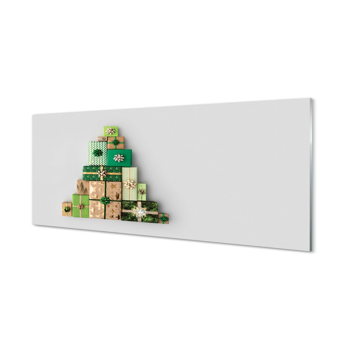 Nowoczesny lacobel z grafiką Prezenty 125x50 cm