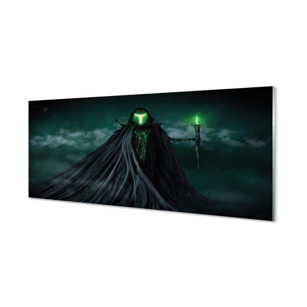 Panel ścienny Mroczne postać zielony ogień 125x50 cm