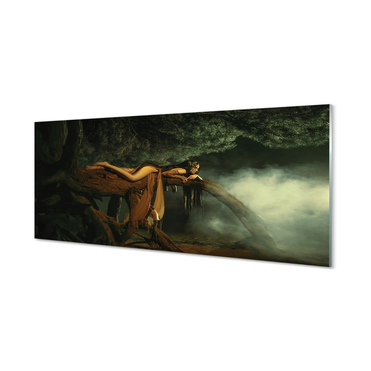 Nowoczesny panel  Kobieta drzewo chmury 125x50 cm