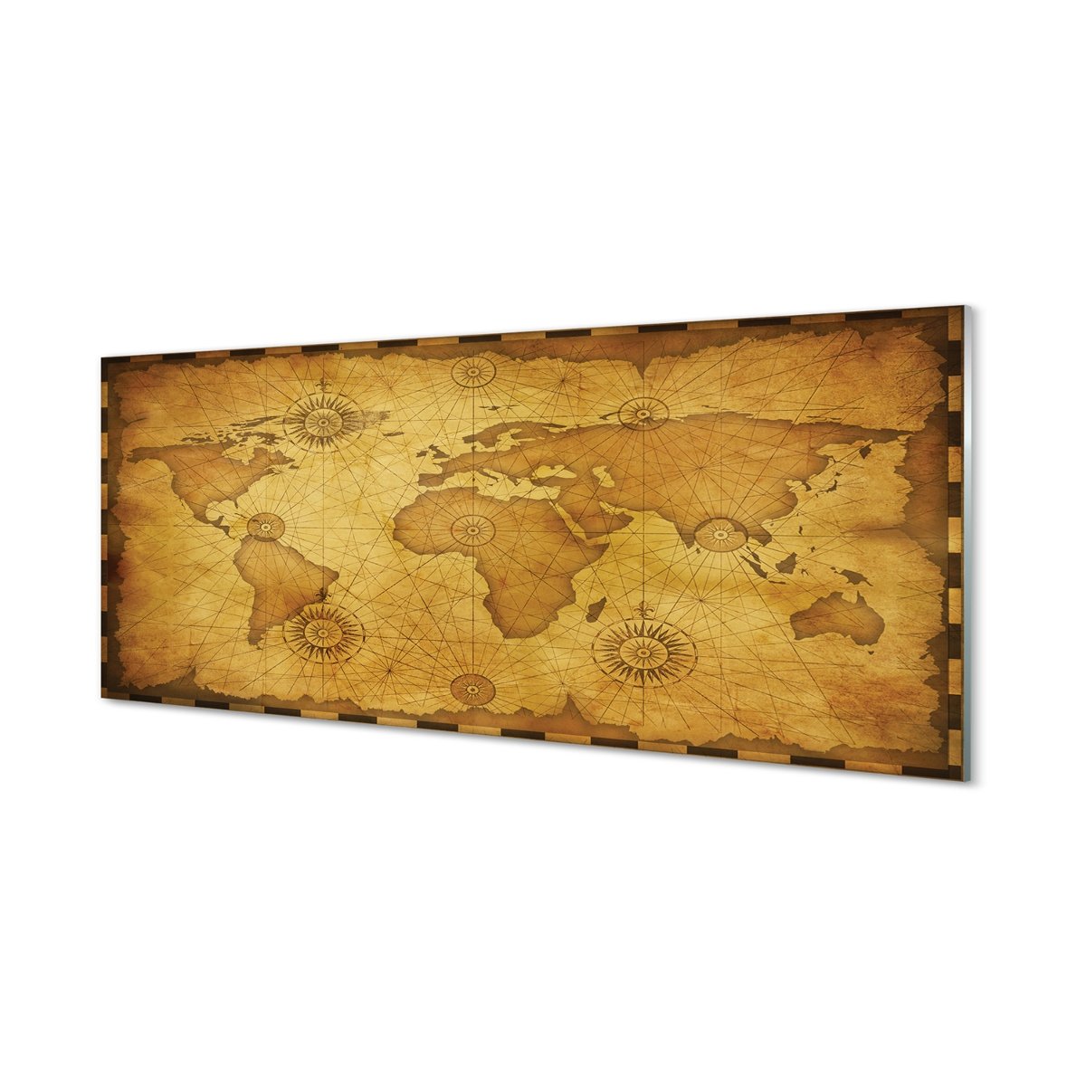 Szkło lacobel Stara mapa przypalone brzegi 125x50 cm