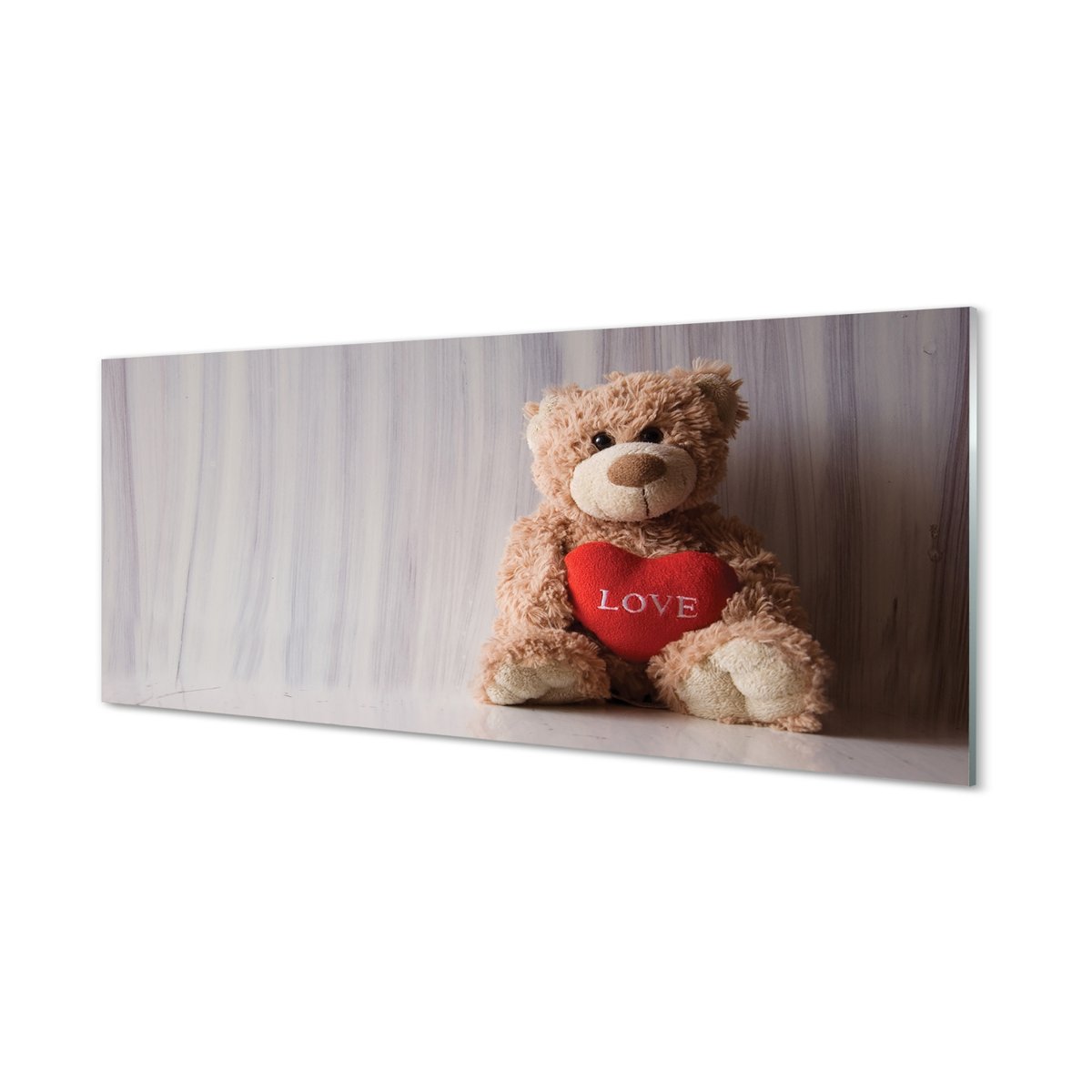 Panel szklany hartowany do kuchni Miś serce 125x50 cm