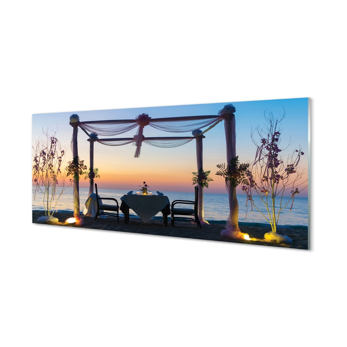 Kuchenny panel szklany Morze zachód kolacja 125x50 cm